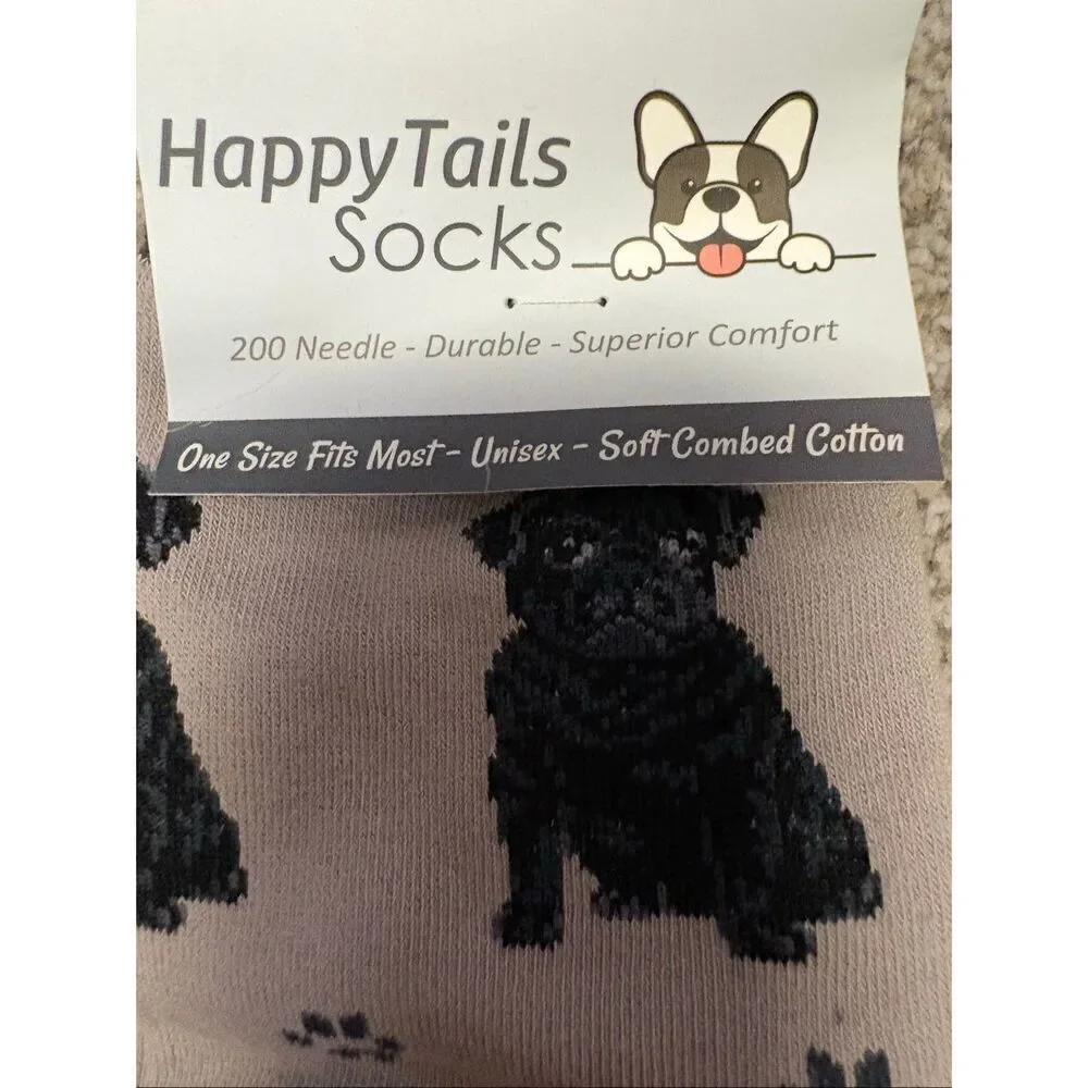 Happy Tails Black Pug socks size OS
